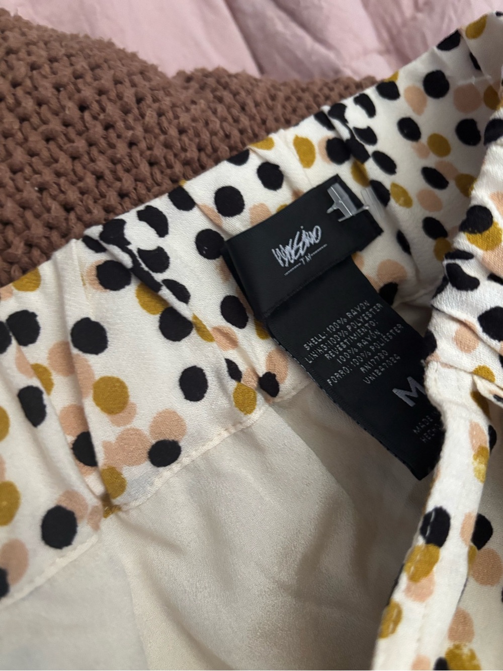 Mossimo Supply Co. Yellow Black White Polka Dot Wrap Skirt - Picture 3 of 5